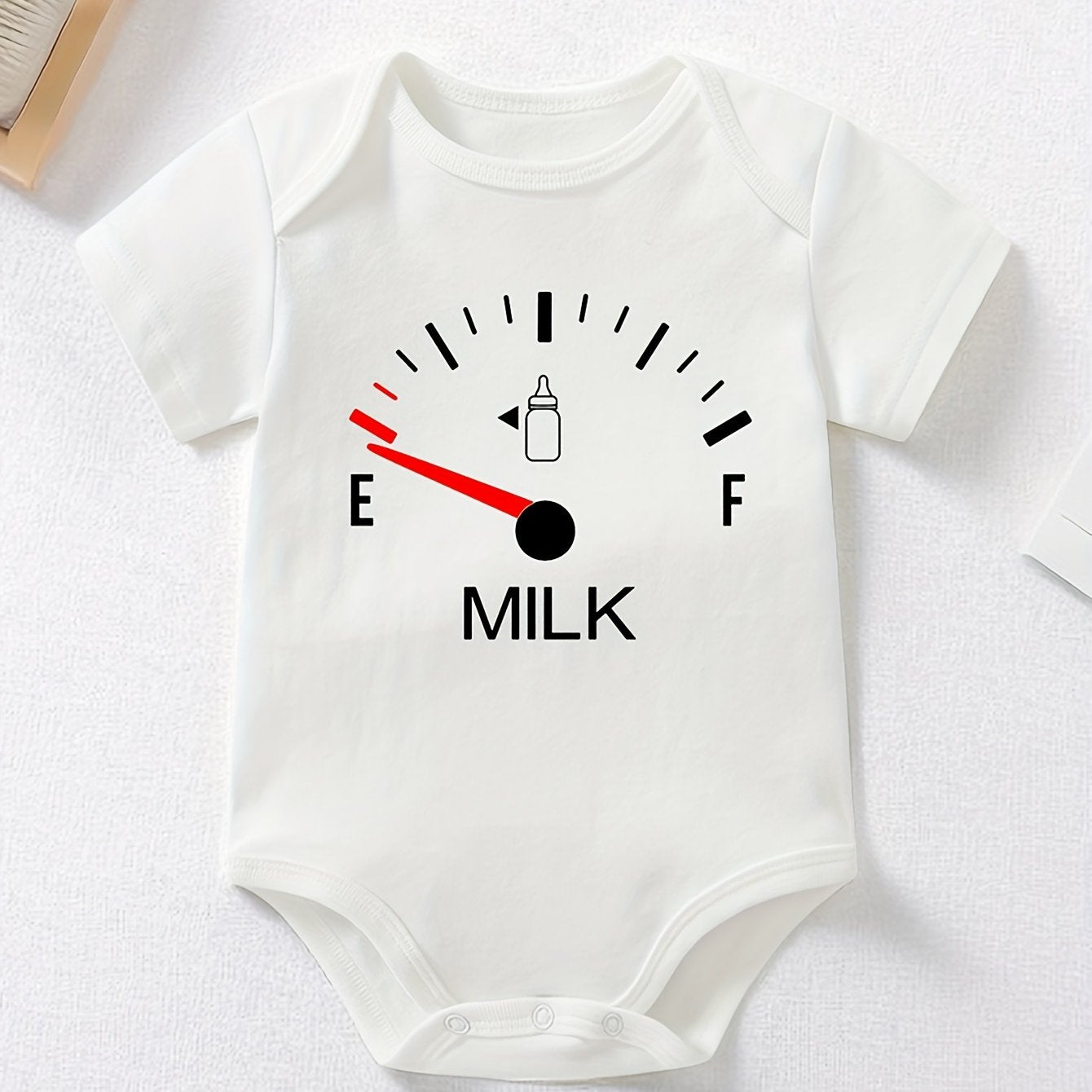 Baby Boys Cute Milk Countdown Print Pure Cotton Romper