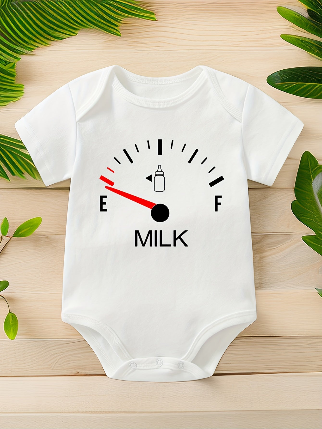 Baby Boys Cute Milk Countdown Print Pure Cotton Romper