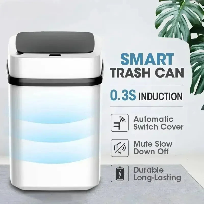 13L Household Kitchen Touchless Open Lid Trash Can