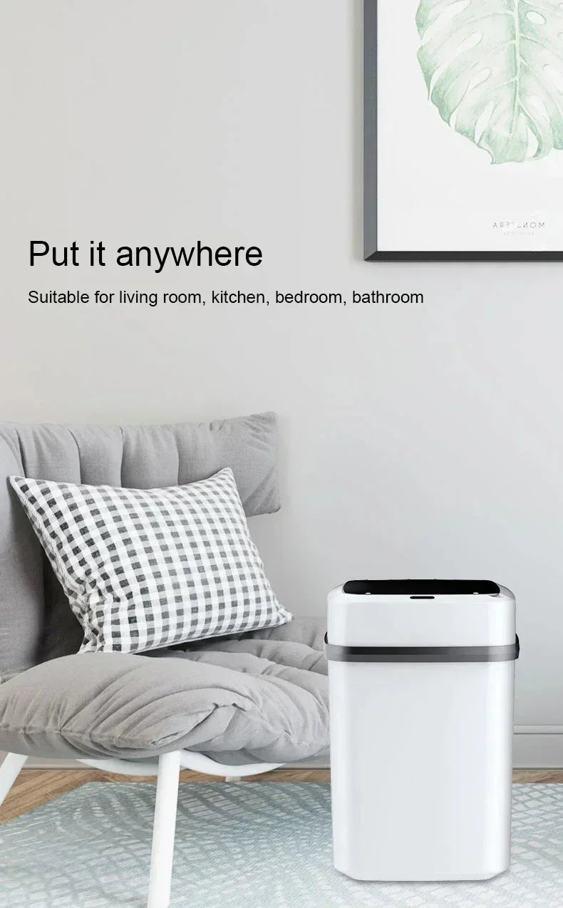 13L Household Kitchen Touchless Open Lid Trash Can
