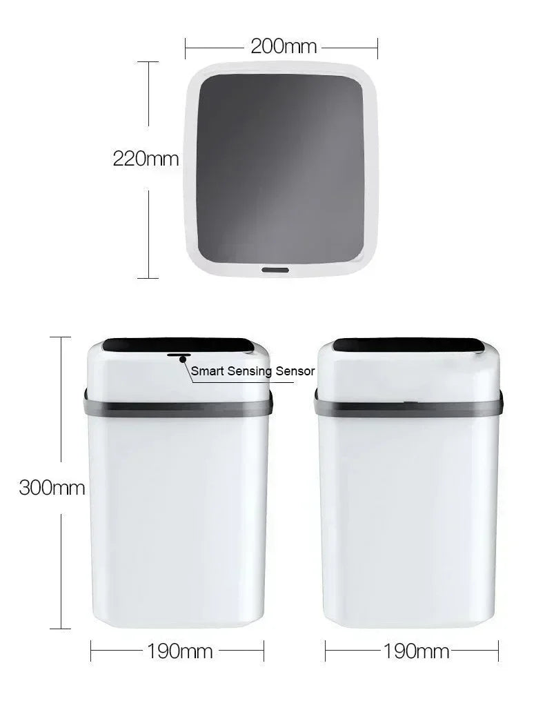 13L Household Kitchen Touchless Open Lid Trash Can
