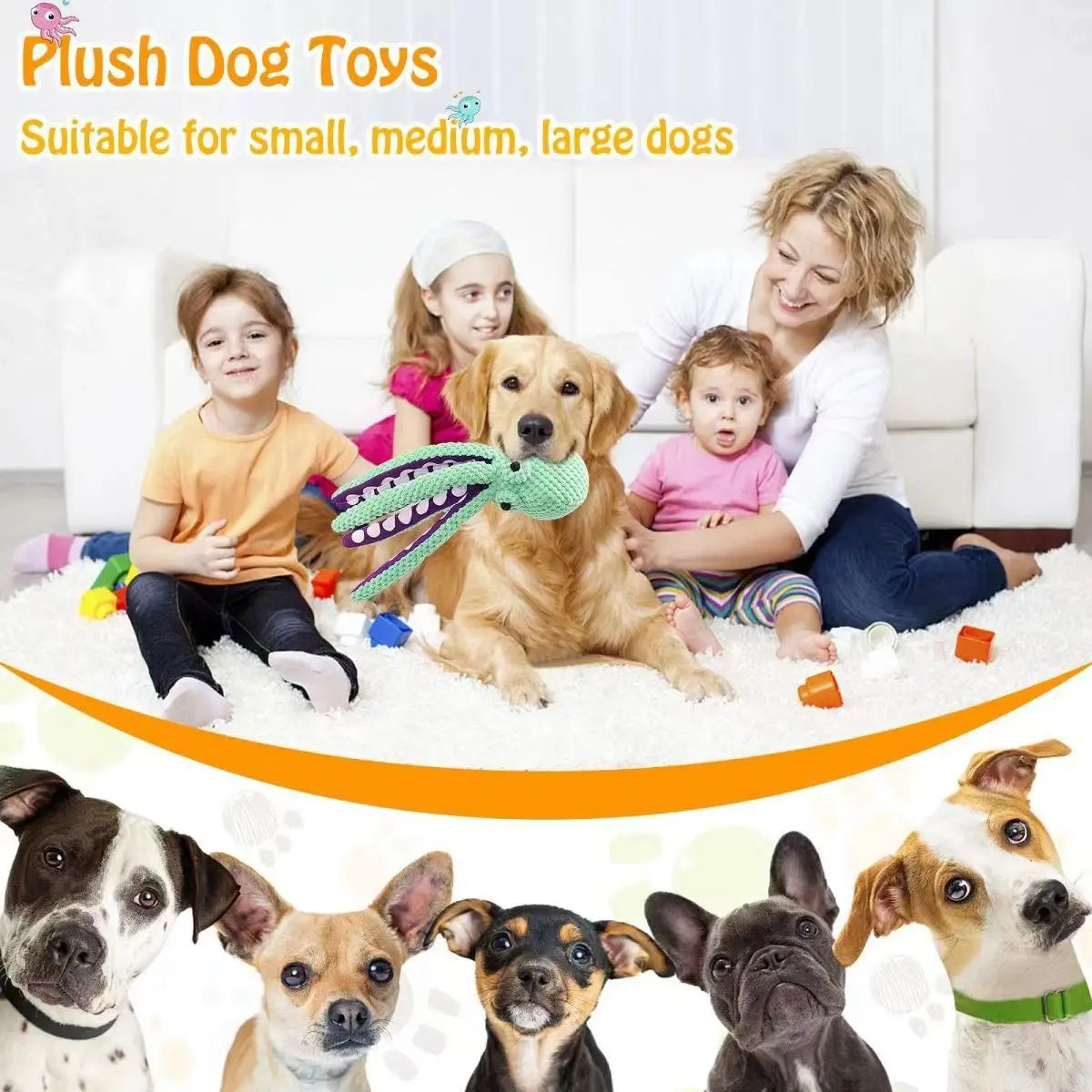 Dog Plush Octopus Toy