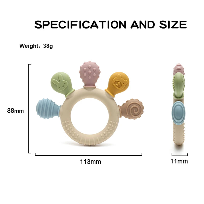 BPA Free Baby Silicone Teethers Sensory Toy