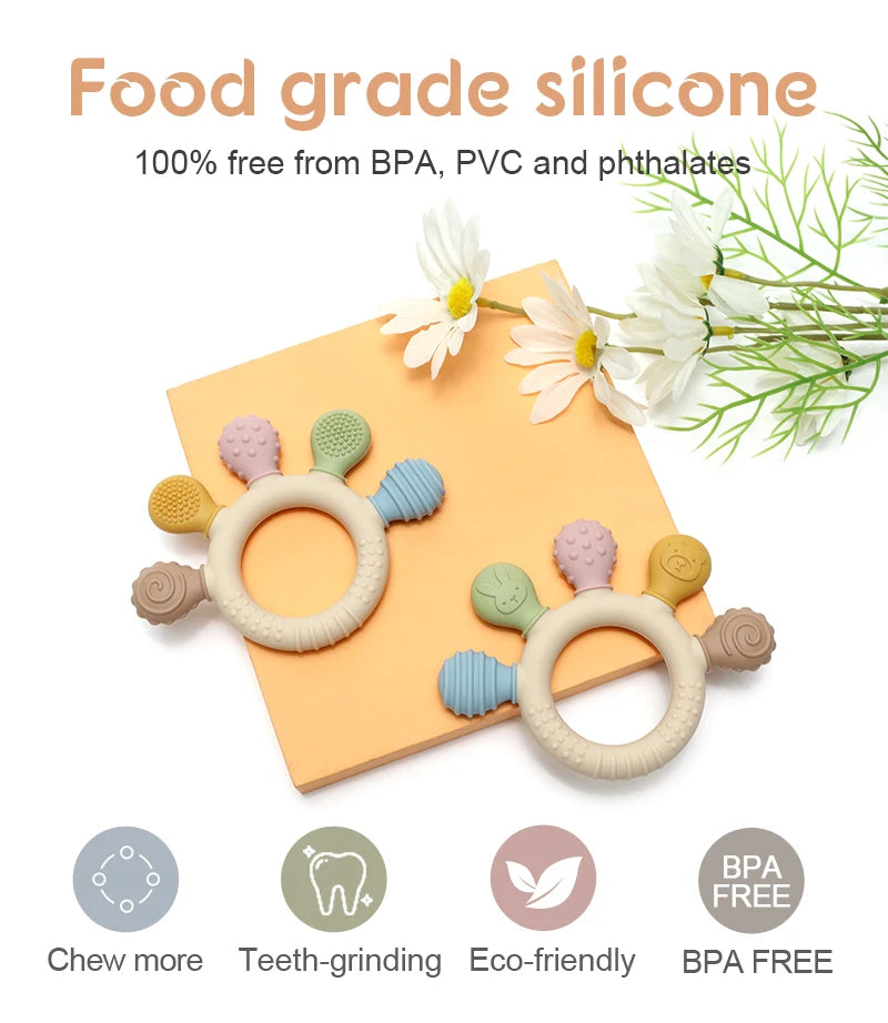 BPA Free Baby Silicone Teethers Sensory Toy