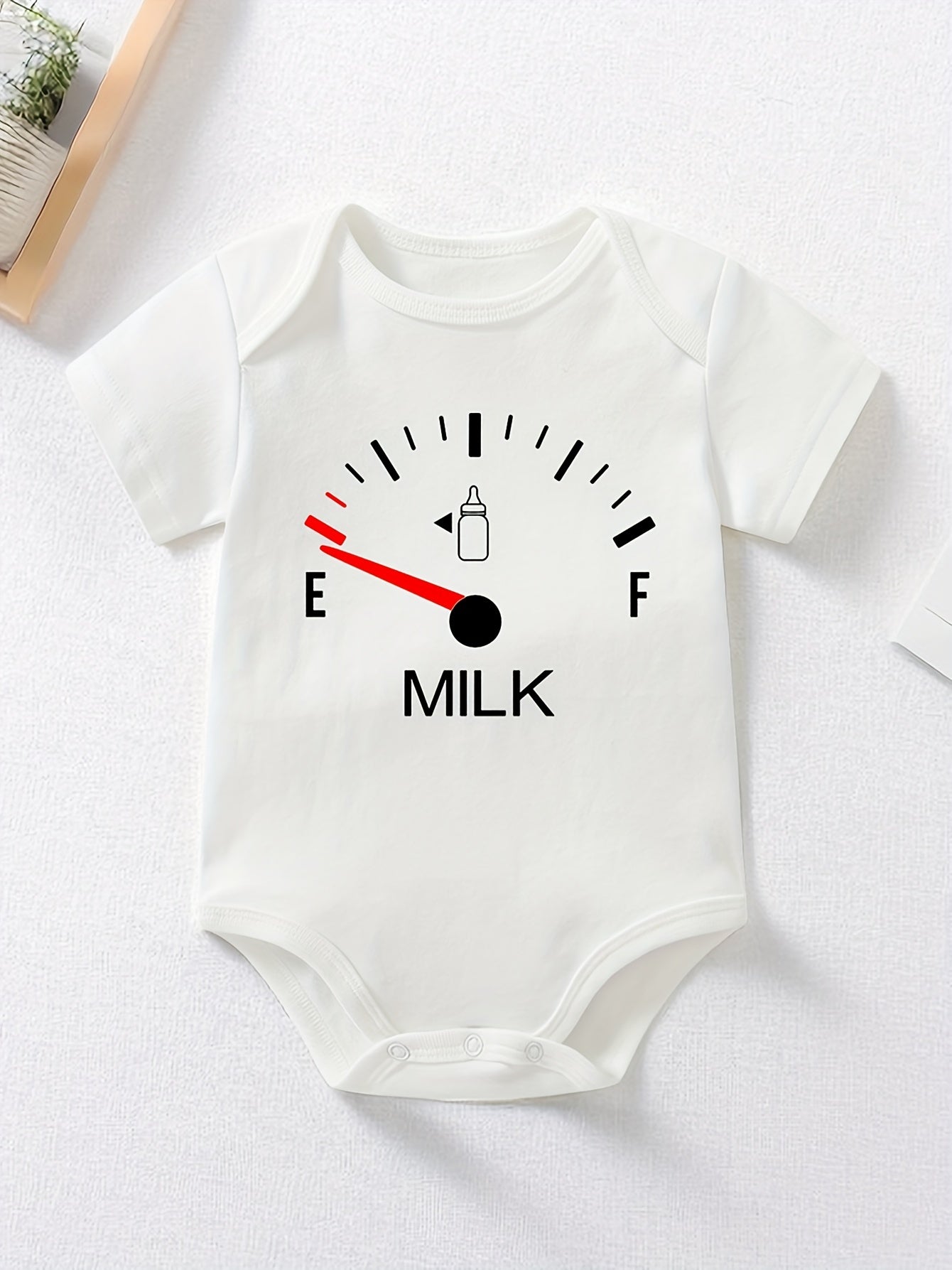 Baby Boys Cute Milk Countdown Print Pure Cotton Romper