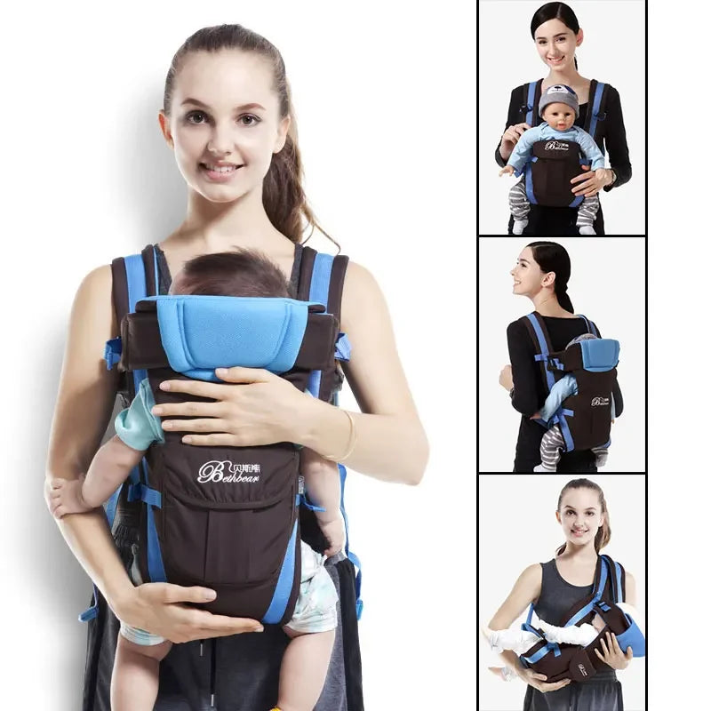 4-in-1 Ergonomic Baby Backpack Carrier