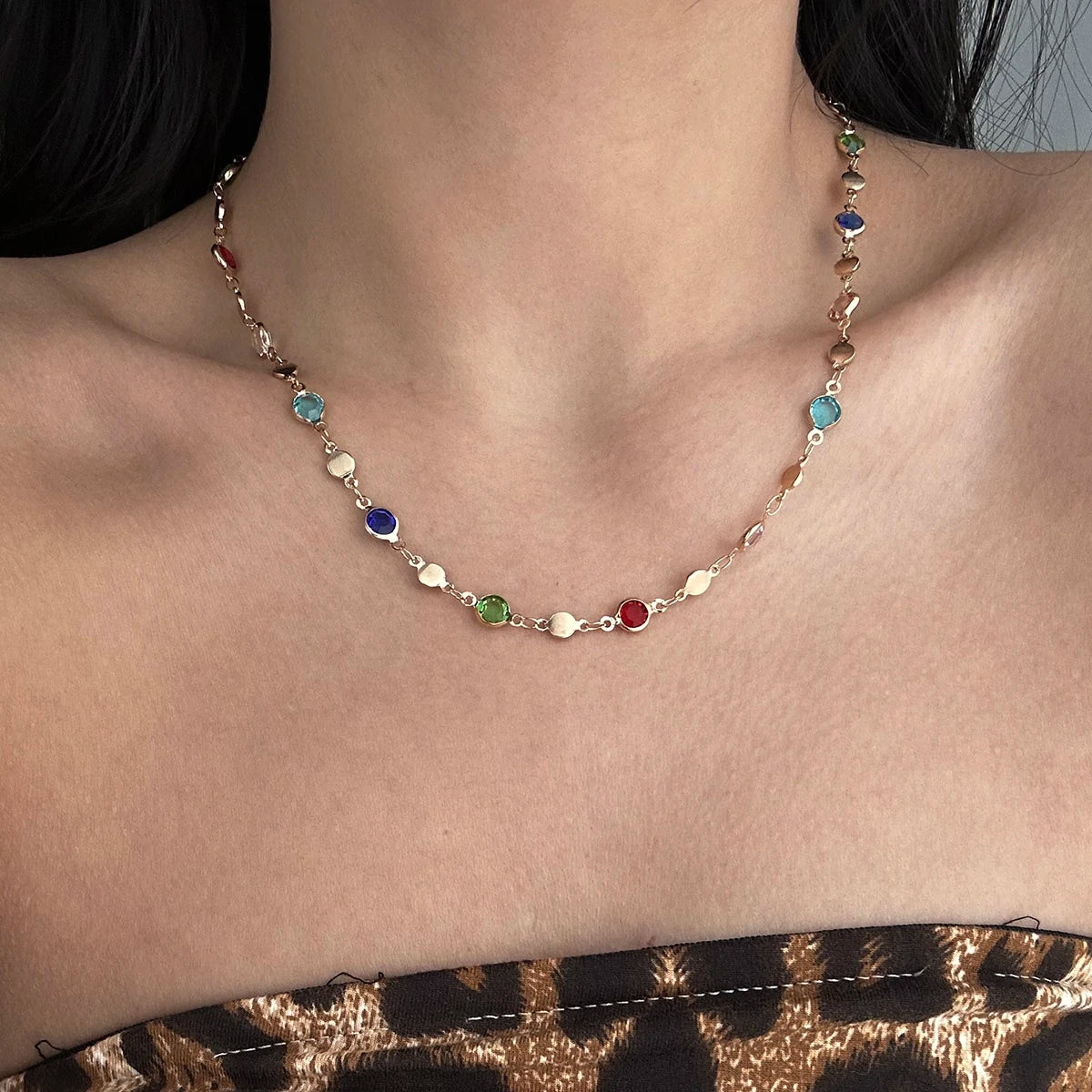 Luxury Colourful Crystal Zircon Necklace