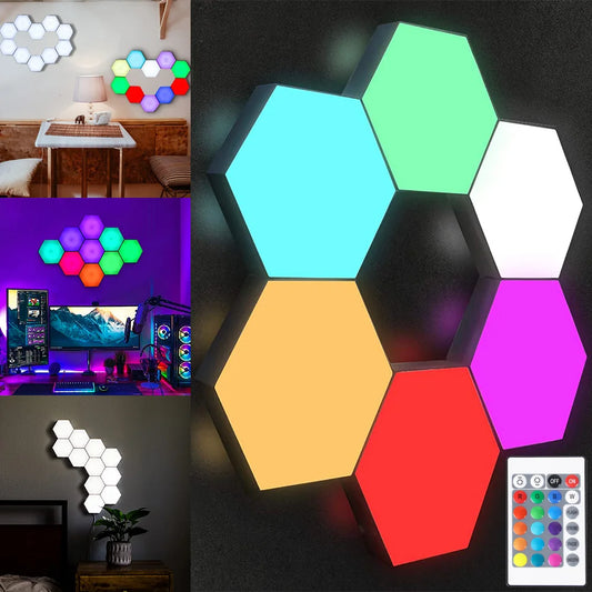 Remote Control Hexagon Wall Light 6pcs