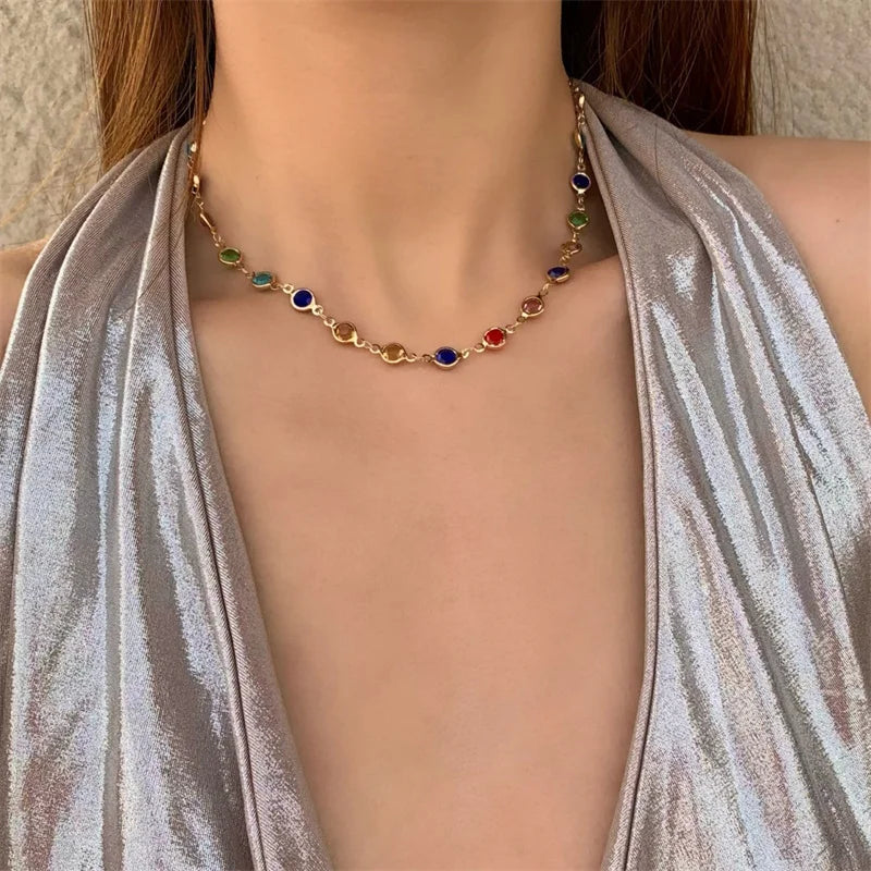 Luxury Colourful Crystal Zircon Necklace