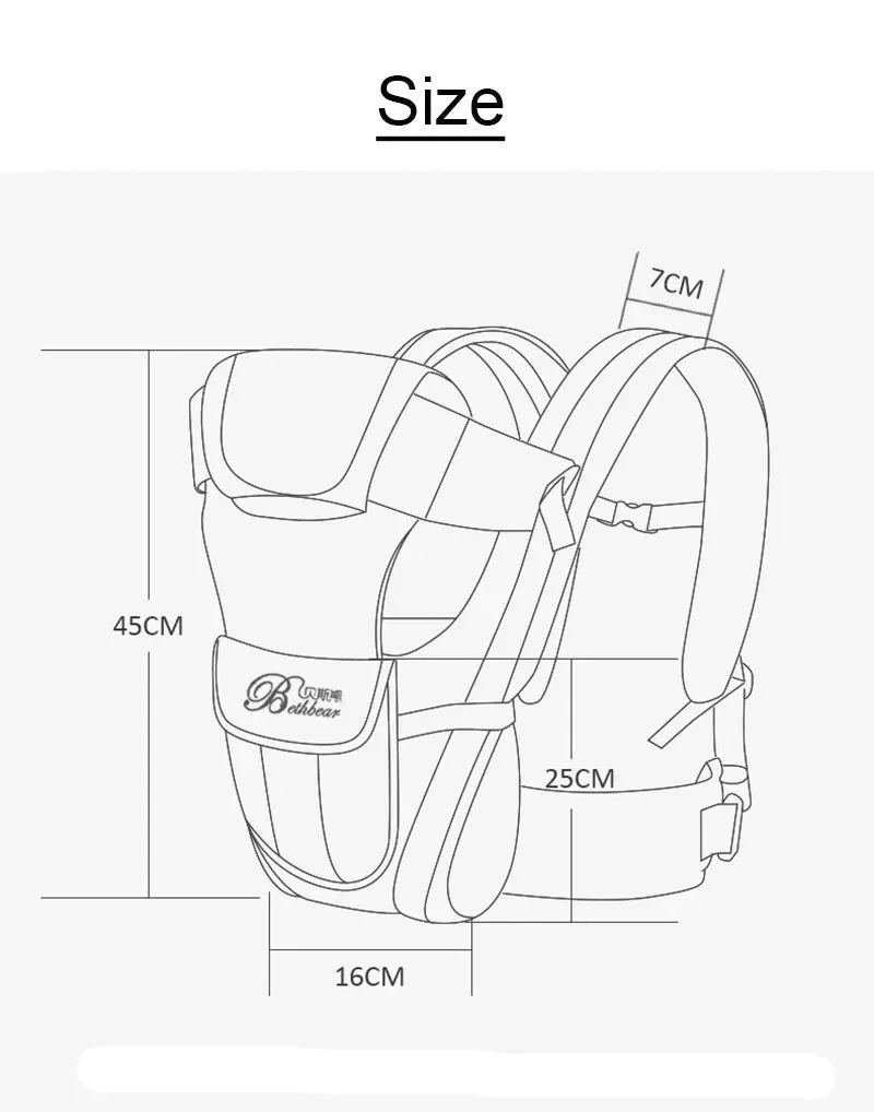 4-in-1 Ergonomic Baby Backpack Carrier